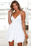 lovefery Sleeveless Lace Halter Dress