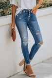 lovefery Hand-worn High Waist Nine Points Jeans