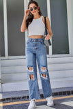 lovefery High Waist Ripped Denim Trousers