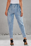 lovefery High-Waisted Tie Straight-Leg Ripped Jeans