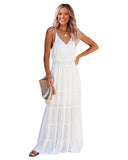 Lovefery Sunshower Cotton Tiered Maxi Dress - Optic White