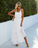 Lovefery Sunshower Cotton Tiered Maxi Dress - Optic White