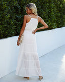 Lovefery Sunshower Cotton Tiered Maxi Dress - Optic White