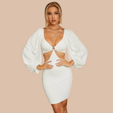 Lovefery Aria Puff Sleeve Cut Out Dress