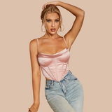 Collina Satin Corset Push-Up Top