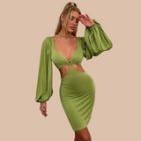 Lovefery Aria Puff Sleeve Cut Out Dress