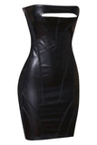 Lovefery Lamiaya Leather Strapless Mini Dress