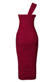 Lovefery Hanma One Shoulder Pencil Midi Dress