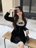 Lovefery Yavia Velvet Lace Romantic Goth Dress