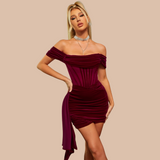 Lovefery Kilby Off Shoulder Velvet Dress