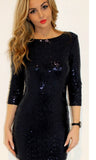 Lovefery Vinci Padded Sequin Mini Dress - Black