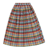 Lovefery Plaid Pleated Wool Winter Skirt