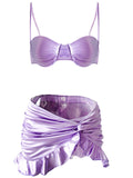 Lovefery Rain Dance 3-Piece Satin Swimsuit Set