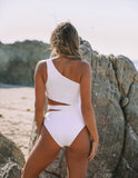 Lovefery Sungazer One Shoulder One Piece - White