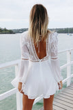 Lovefery Boho Backless Beach Mini Sundress