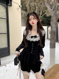 Lovefery Yavia Velvet Lace Romantic Goth Dress