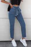 lovefery High-waisted Frayed tie Jeans