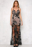 Lovefery Deep V-Neck Glitter Beach Sequin Lace Dress