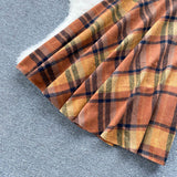 Lovefery Plaid Wool Vintage-Academia Skirt