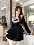 Lovefery Yavia Velvet Lace Romantic Goth Dress