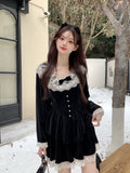 Lovefery Yavia Velvet Lace Romantic Goth Dress