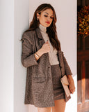 Trend Forward Pocketed Plaid Blazer