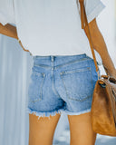 Lovefery Wren High Rise Distressed Denim Shorts