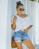 Lovefery Wren High Rise Distressed Denim Shorts