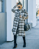 Wayland Pocketed Plaid Coat - Brown