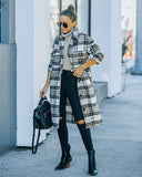 Wayland Pocketed Plaid Coat - Brown