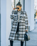 Wayland Pocketed Plaid Coat - Brown