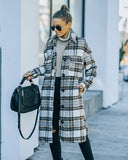 Wayland Pocketed Plaid Coat - Brown