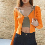 Lorna Chain Detail Open Front Knitted Long Sleeve Top