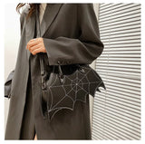 Lovefery Spiderweb Bat Handbag Purse