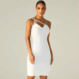 Lovefery Sonia One Shoulder Rhinestone Bandage Dress