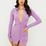 Makayla Long Sleeve Ruched Dress