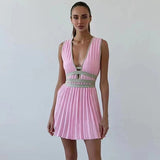 Lovefery Fleur Pleated Knit Mini Dress