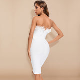 Lovefery Lessie Strapless Feather Bodycon Dress