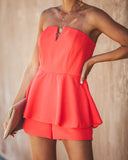 Lovefery Your One + Only Strapless Romper - Poppy