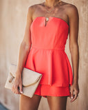 Lovefery Your One + Only Strapless Romper - Poppy