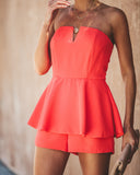 Lovefery Your One + Only Strapless Romper - Poppy