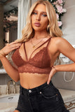 Lovefery Red Adjustable Strappy Lace Bralette