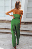 Lovefery Casual Loose Strapless Belted Jumpsuit