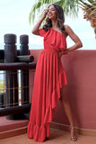 Lovefery One Shoulder Chiffon Dress