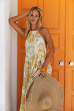 lovefery Trip For Two Smocked Halter Maxi Dress