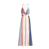 Lovefery Zyva Striped Chiffon Tie Midi Dress