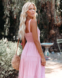 Lovefery Sunshower Cotton Tiered Maxi Dress - Dusty Rose