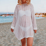 Temecula Sheer Crochet Dress - Ivory