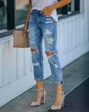 lovefery Live For This Medium Wash Distressed Jeans