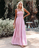 Lovefery Sunshower Cotton Tiered Maxi Dress - Dusty Rose